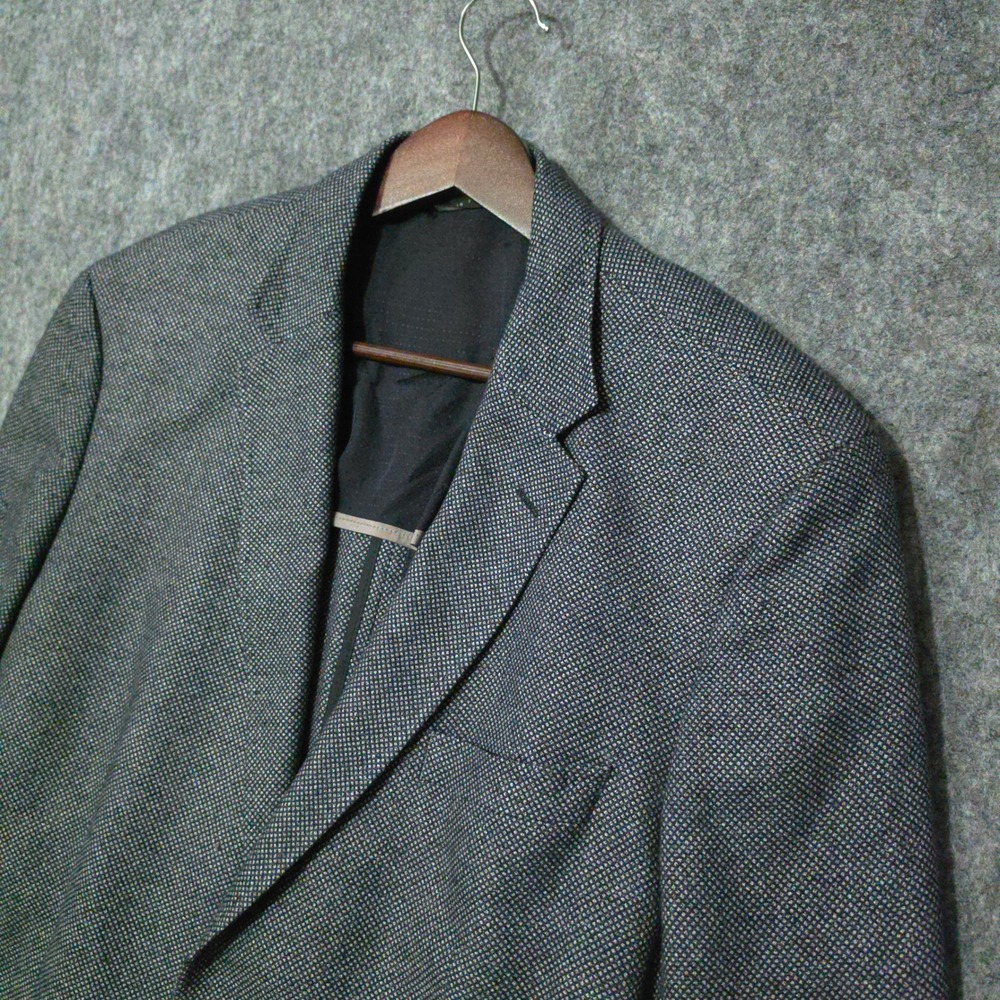 BOSS Hugo Boss Mens 46L Virgin Wool Blend Micro Pattern 2-Button Sport Coat Gray